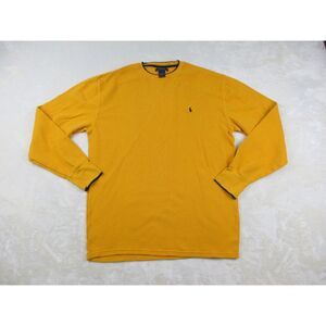 Ralph Lauren Shirt Mens 2XL XXL Yellow‎ Pony Thermal Cotton Preppy Casual